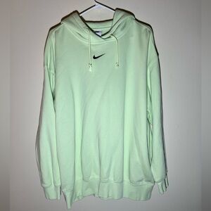Nike | Washed lime green pullover fleece lined hoodie sz L
